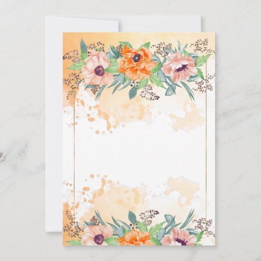 Uitnodiging voor bruidsfeest Poppy Flowers (Achterkant)