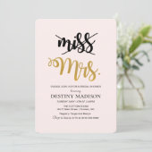 Uitnodiging voor bruidsfeest van Miss naar Mrs. (Staand voorkant)