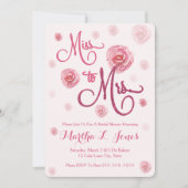 Uitnodiging voor bruidsfeest van Miss naar Mrs Roz (Voorkant)
