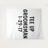 Uitnodiging voor bruidsjonker golf wandkleed (Voorkant (horizontaal))