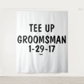 Uitnodiging voor bruidsjonker golf wandkleed (Voorkant)