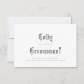 Uitnodiging voor bruidsjonker in blackletter-stijl (Voorkant)