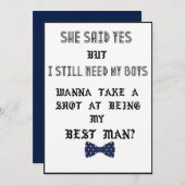 Uitnodiging voor bruidsjonker of getuige van de br (Voorkant / Achterkant)