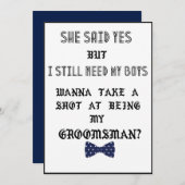 Uitnodiging voor bruidsjonker of getuige van de br (Voorkant / Achterkant)