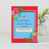  Uitnodiging_voor_Bruidsmeisje_Feest_Bloemendesign Kaart (Staand voorkant)