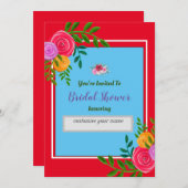  Uitnodiging_voor_Bruidsmeisje_Feest_Bloemendesign Kaart (Voorkant / Achterkant)