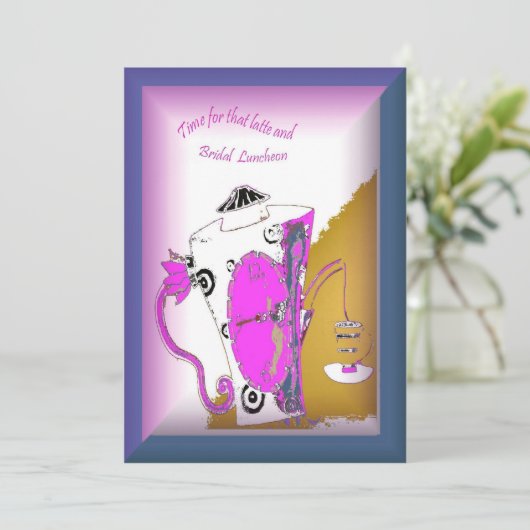uitnodiging voor bruidsmeisje lunch (Staand voorkant)