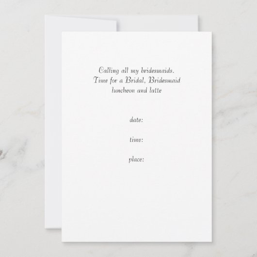uitnodiging voor bruidsmeisje lunch (Achterkant)