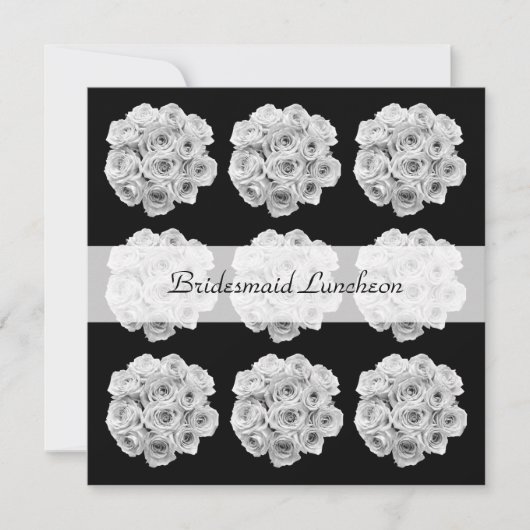 Uitnodiging voor bruidsmeisje lunchen - Witte Roze (Voorkant)