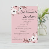 Uitnodiging voor bruidsmeisjes luncheon met elegan (Staand voorkant)