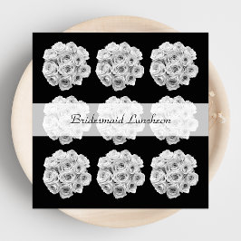 Uitnodiging voor bruidsmeisjeslunch -- Witte Rozen