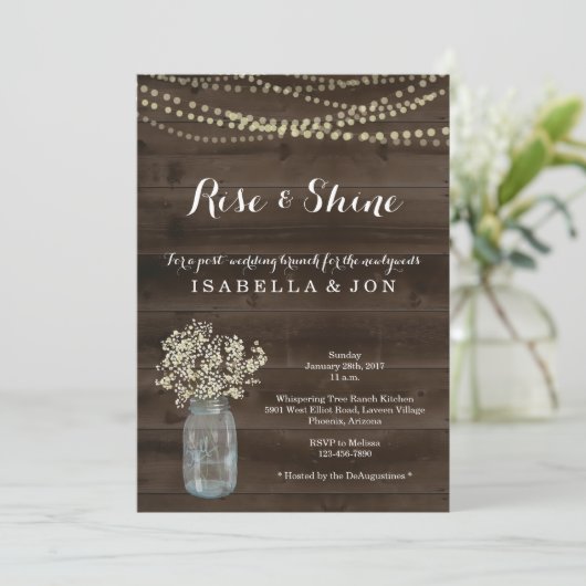 Uitnodiging voor bruidsontbijt de ochtend na de br (Staand voorkant)