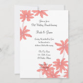 Uitnodiging voor bruidsontbijt met rode madeliefje (Voorkant)