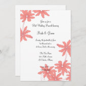 Uitnodiging voor bruidsontbijt met rode madeliefje (Voorkant / Achterkant)