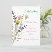 UITNODIGING VOOR BRUIDSSLUIERFEEST MET WILDE BLOEM (Staand voorkant)