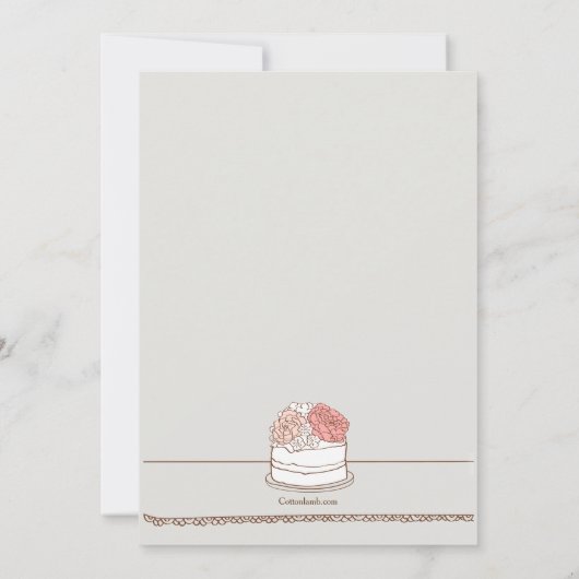 Uitnodiging voor bruidstaarten (Achterkant)