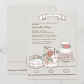 Uitnodiging voor bruidstaarten (Voorkant / Achterkant)