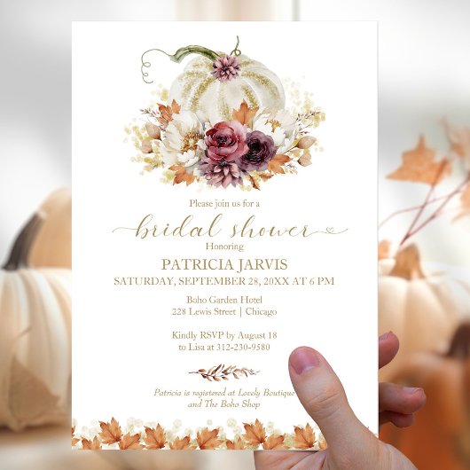 Uitnodiging voor bruidsuitvaart Pumpkin Fall binne Flyer