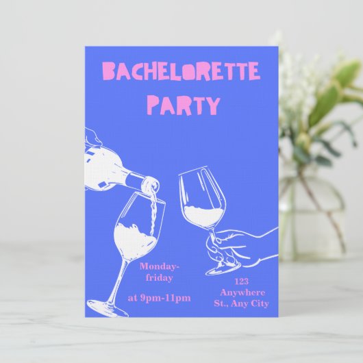 Uitnodiging voor bruidsweekend in felle kleuren vo (Staand voorkant)