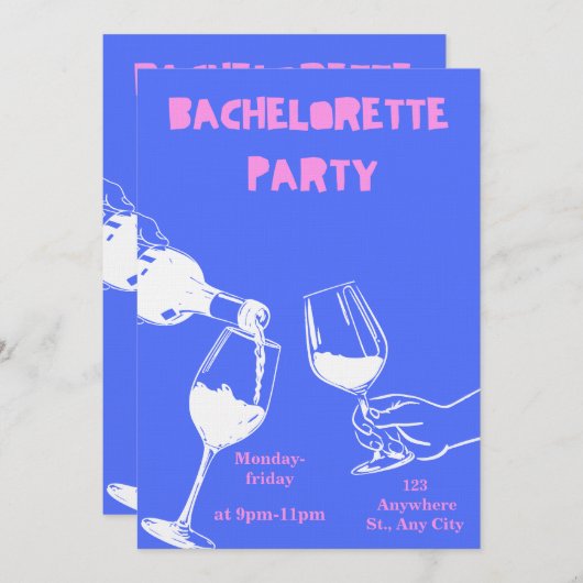 Uitnodiging voor bruidsweekend voor de bruid (Voorkant / Achterkant)