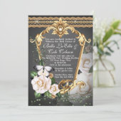 Uitnodiging voor bruiloft (Staand voorkant)