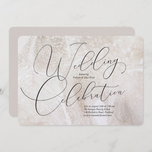 Uitnodiging voor bruiloft (Voorkant / Achterkant)