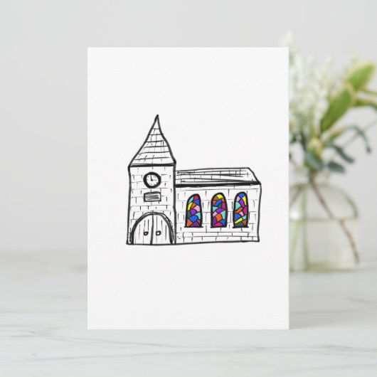 Uitnodiging voor bruiloft (Staand voorkant)