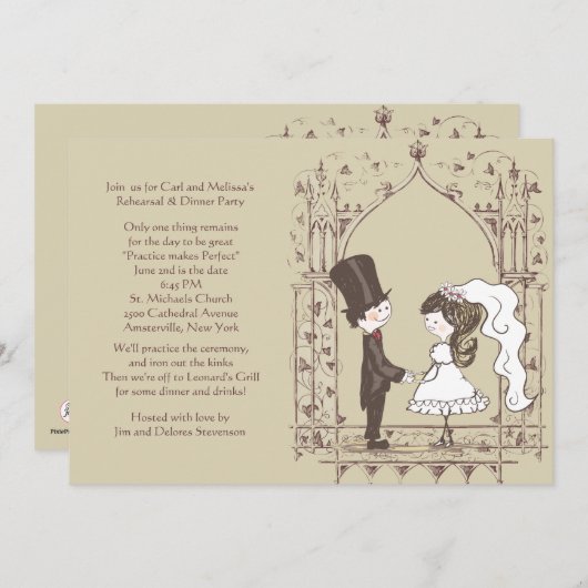 Uitnodiging voor bruiloft (Voorkant / Achterkant)