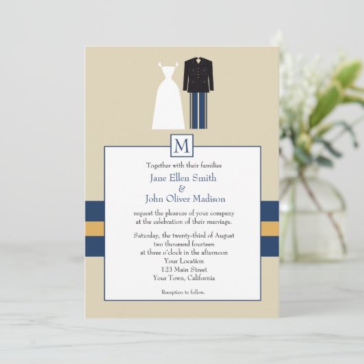 Uitnodiging voor bruiloft (Staand voorkant)