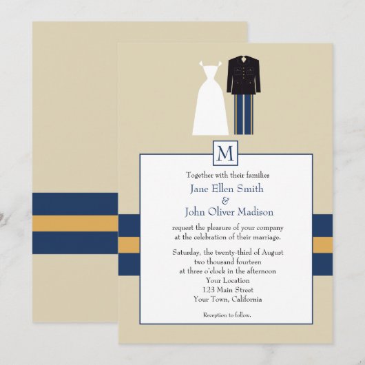 Uitnodiging voor bruiloft (Voorkant / Achterkant)