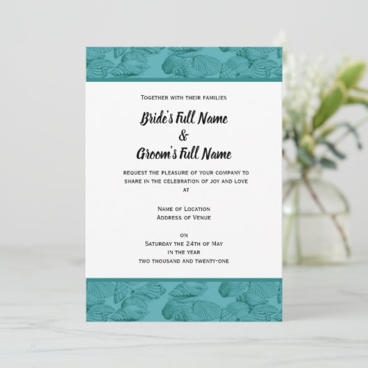 uitnodiging voor bruiloft (Staand voorkant)