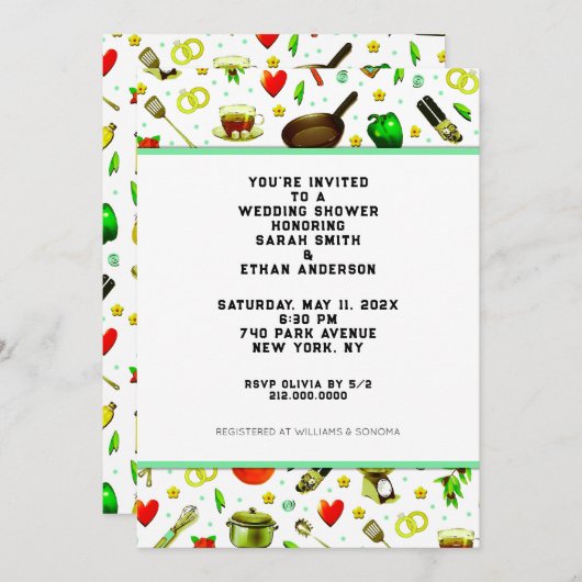 Uitnodiging voor bruiloft (Voorkant / Achterkant)