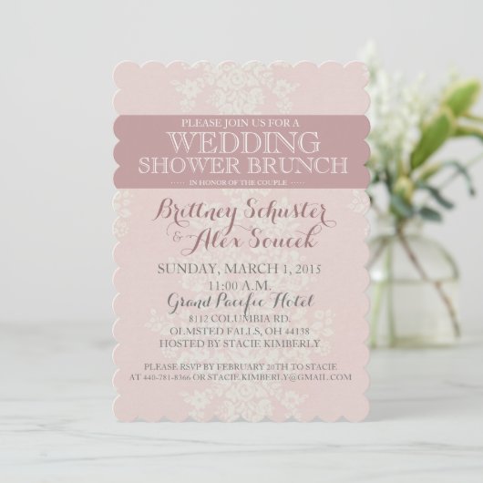 Uitnodiging voor bruiloft (Staand voorkant)