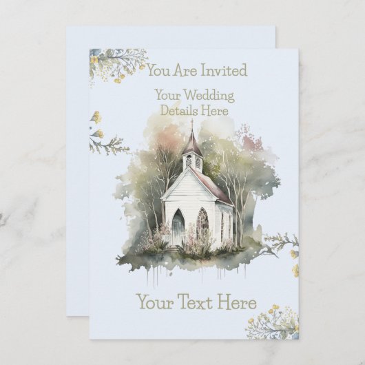 Uitnodiging voor bruiloft (Voorkant / Achterkant)