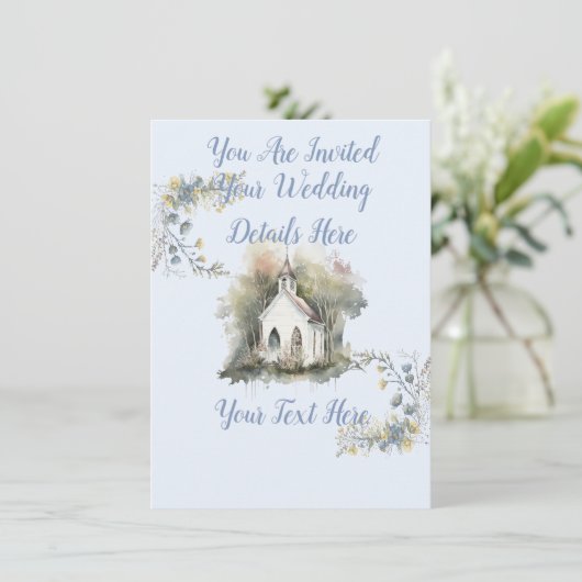 Uitnodiging voor bruiloft (Staand voorkant)