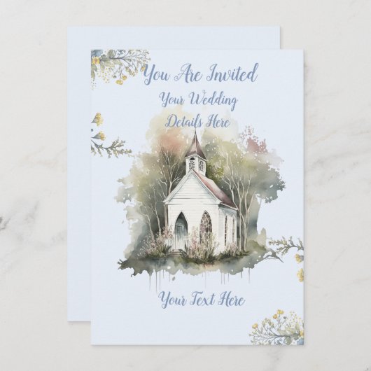 Uitnodiging voor bruiloft (Voorkant / Achterkant)