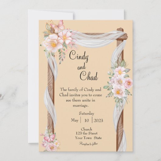 Uitnodiging voor bruiloft (Voorkant)