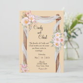 Uitnodiging voor bruiloft (Staand voorkant)