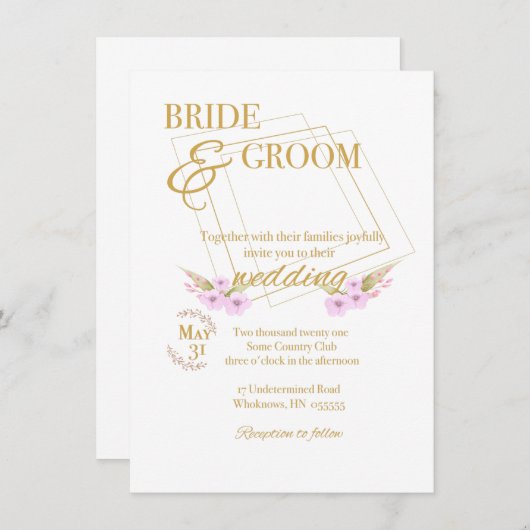  uitnodiging voor bruiloft (Voorkant / Achterkant)