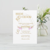 uitnodiging voor bruiloft (Staand voorkant)