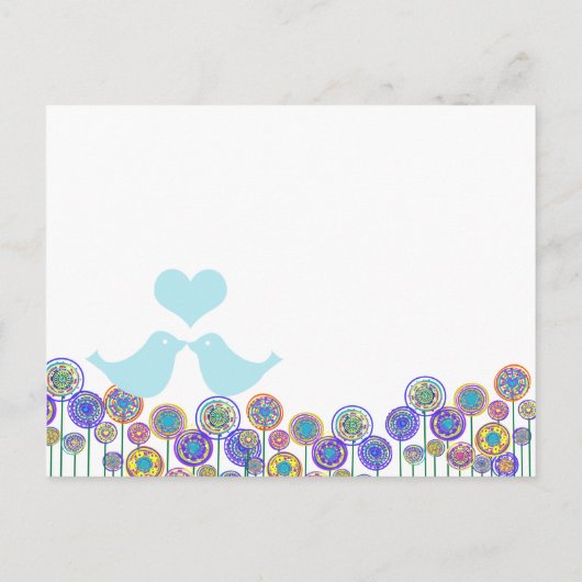 Uitnodiging voor bruiloft Aqua Blue & Plum Swirls (Achterkant)