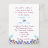 Uitnodiging voor bruiloft Aqua Blue & Plum Swirls (Voorkant)