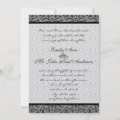  uitnodiging voor bruiloft Black Damask Wedding (Voorkant)