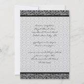 uitnodiging voor bruiloft Black Damask Wedding (Achterkant)