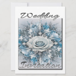 Uitnodiging voor bruiloft Boeket in blauw en wit
