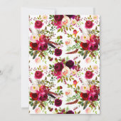 Uitnodiging voor bruiloft - Bourgondische bloemen, (Achterkant)