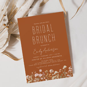Uitnodiging voor bruiloft brunch met verbrande ora