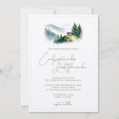 Uitnodiging voor bruiloft - Cabin in Waterverf (Voorkant)