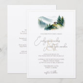 Uitnodiging voor bruiloft - Cabin in Waterverf (Voorkant / Achterkant)