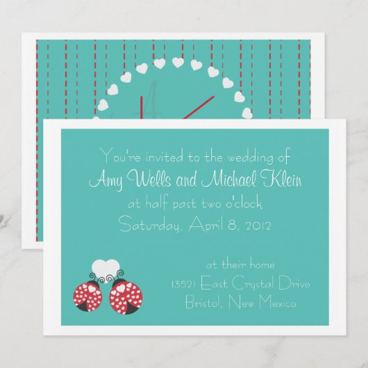 Uitnodiging voor bruiloft - Casual (Voorkant / Achterkant)